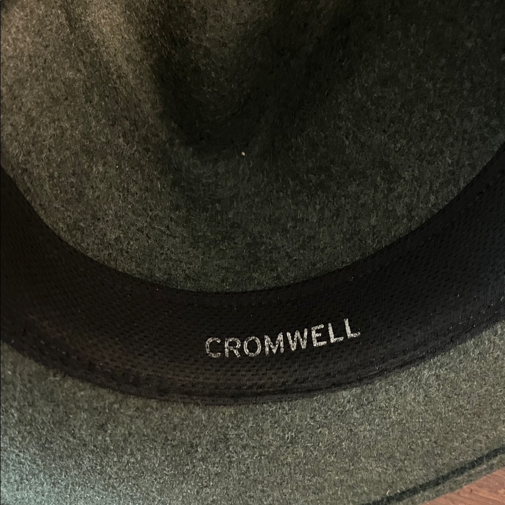 Green 100% Wool Felt STETSON Cromwell men’s Fedora brim Hat L NWOT USA Made - Picture 5 of 6